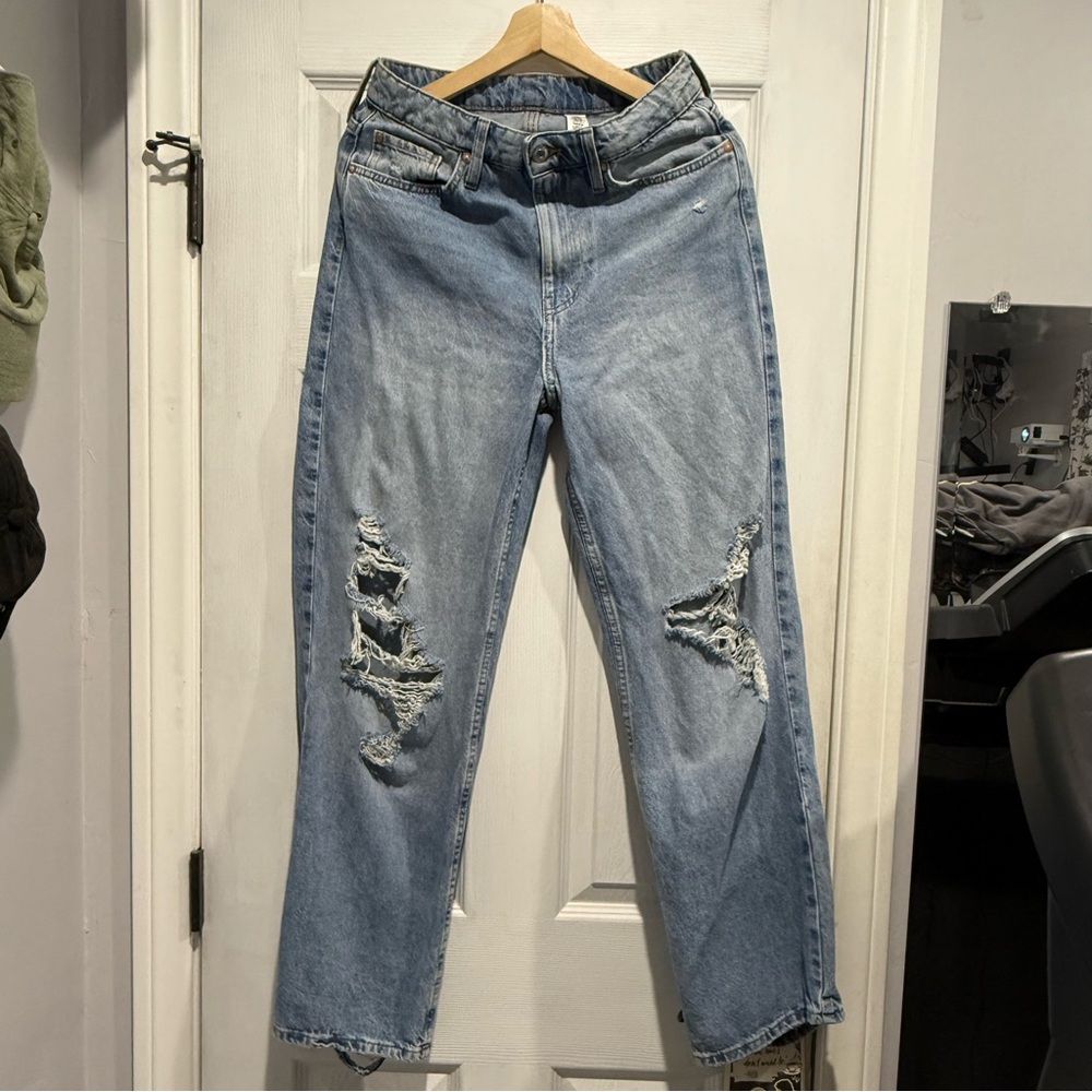 Women's Blue Distressed Jeans